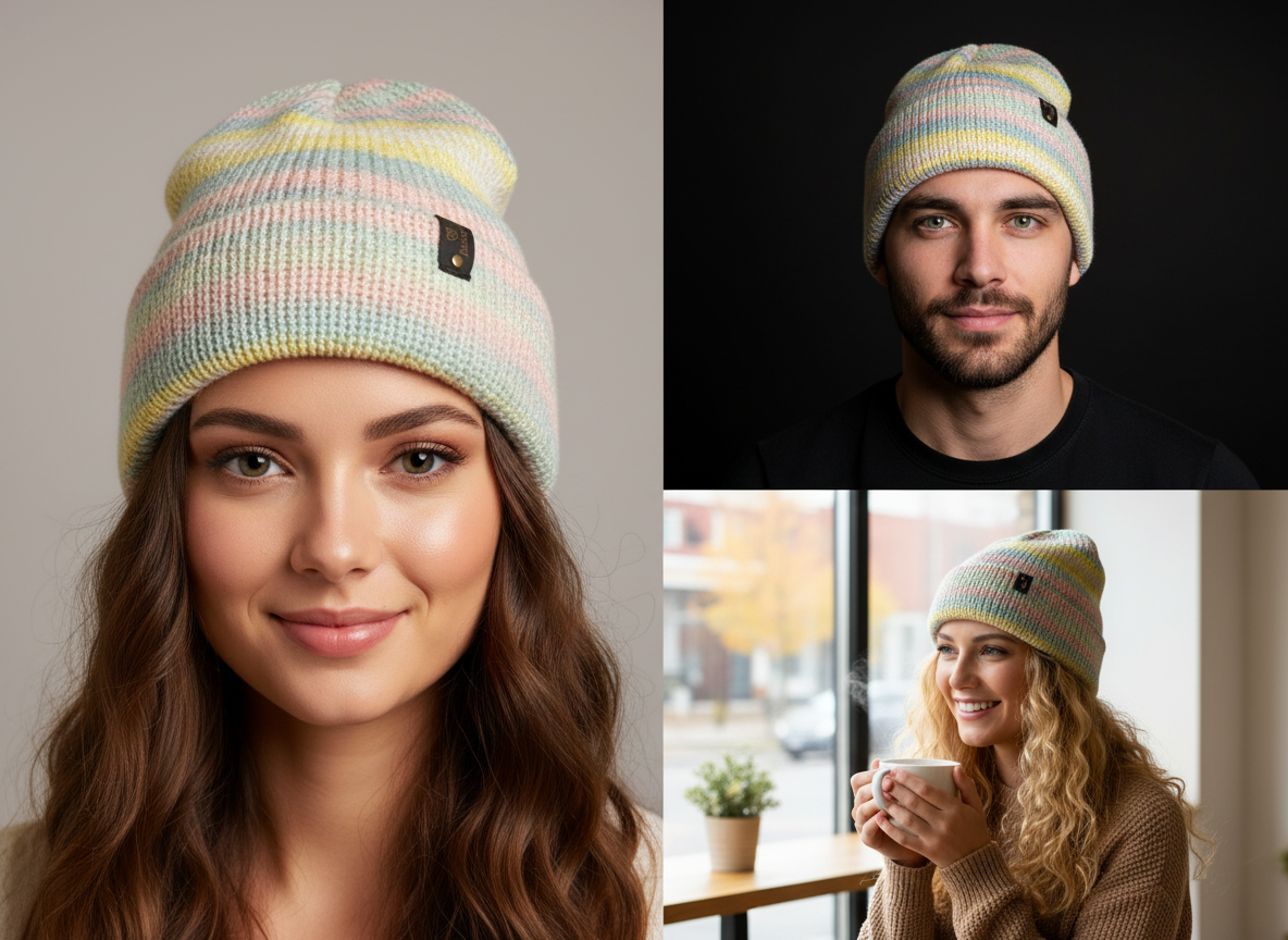 Cotton Candy Knit Hat